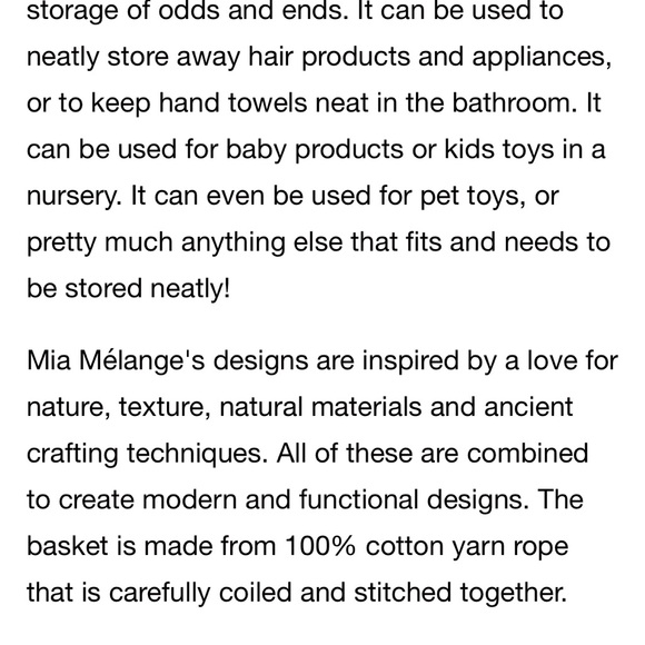 New mia melange cotton foldable basket - Picture 6 of 6